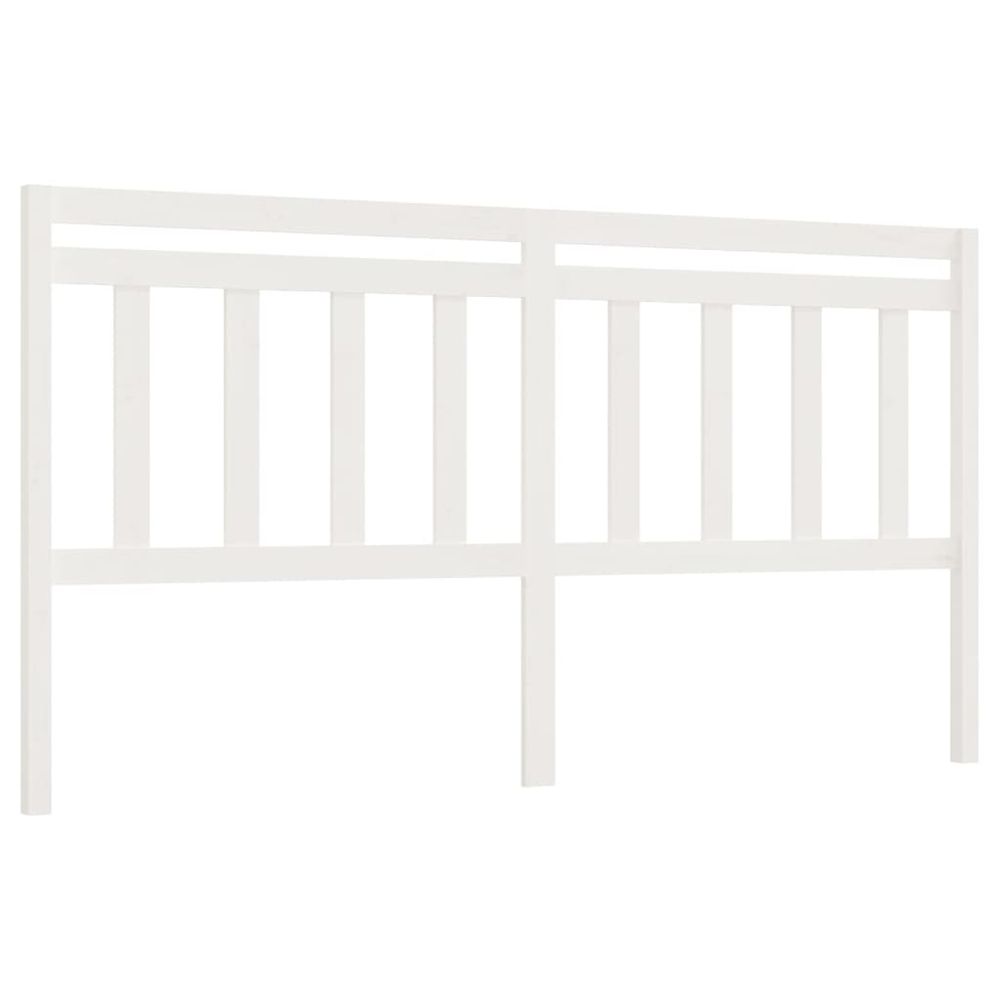 Vidaxl Čelo postele, biele, 206x4x100 cm, masívne borovicové drevo